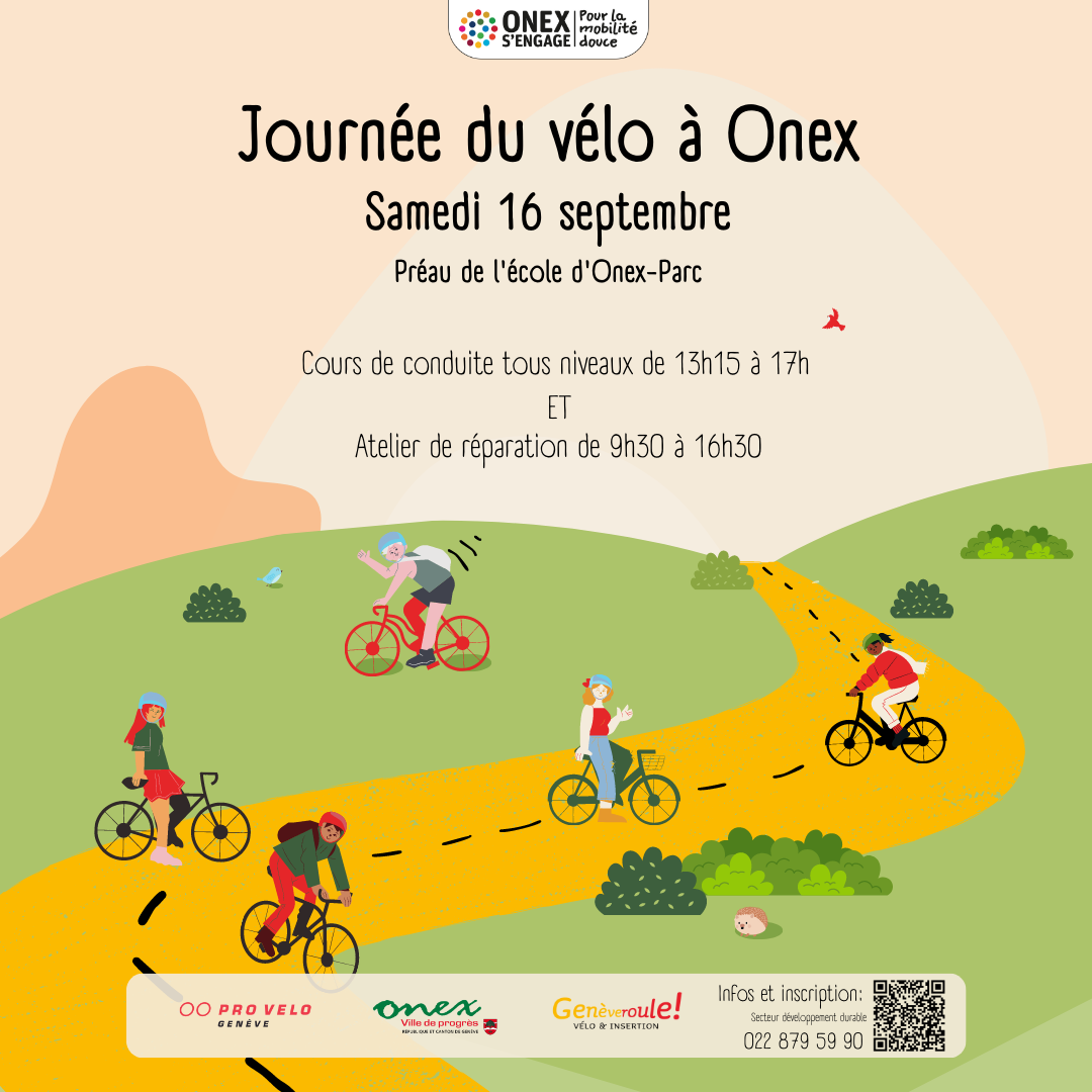 Affiche pour la journée du vélo à Onex.
